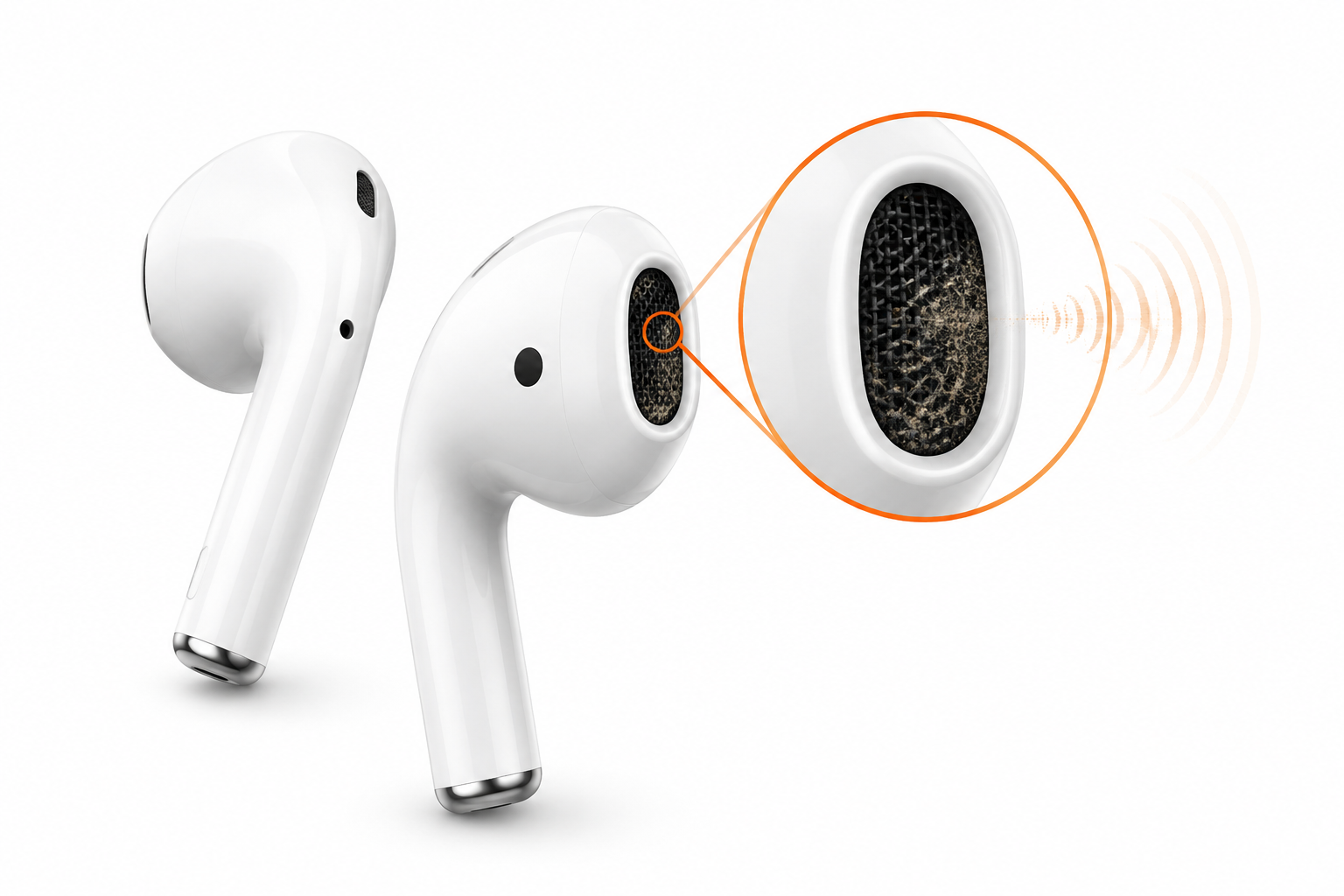 Тихий звук AirPods — что делать — иллюстрация неисправности