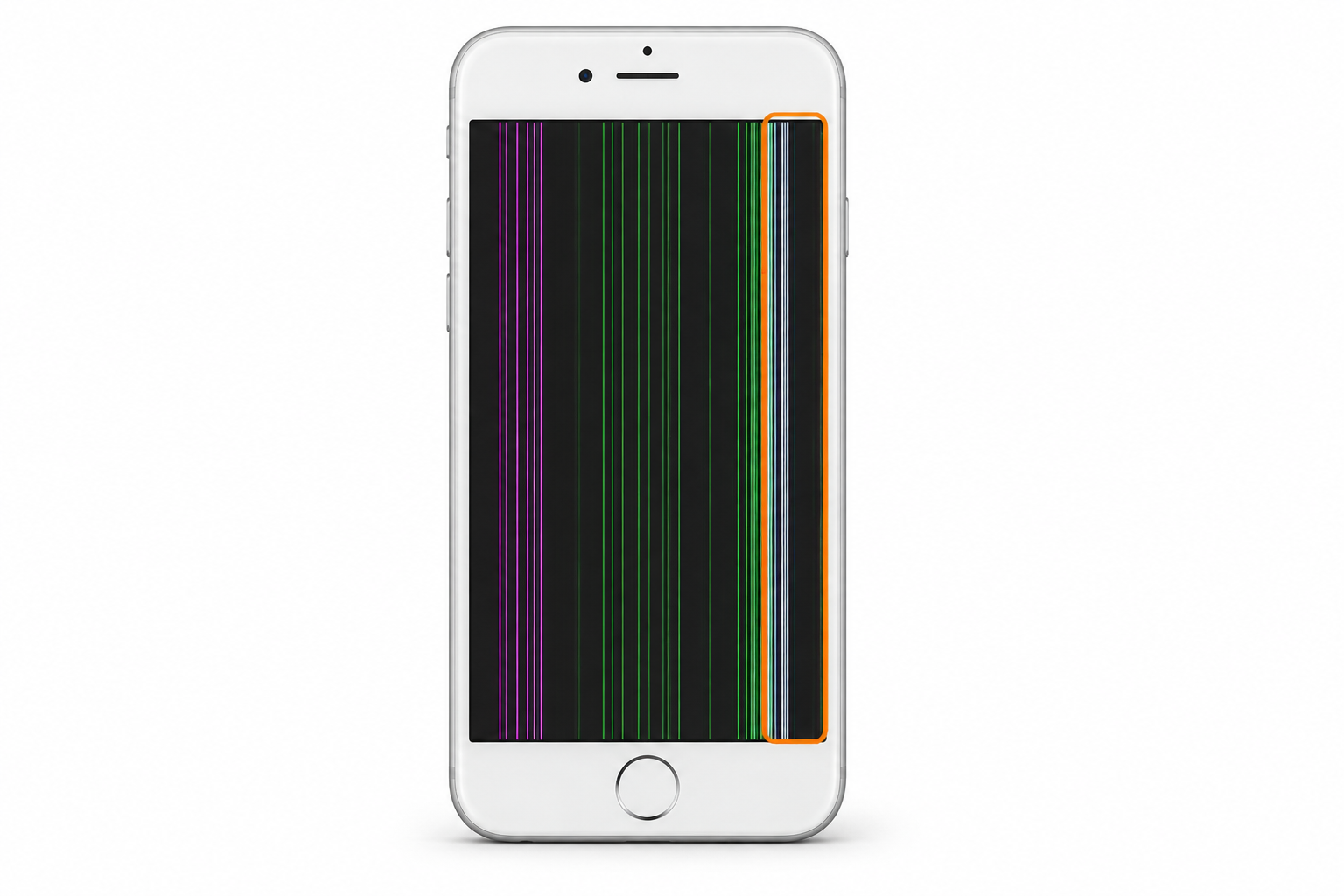 Полосы на экране iPhone — что делать — иллюстрация неисправности