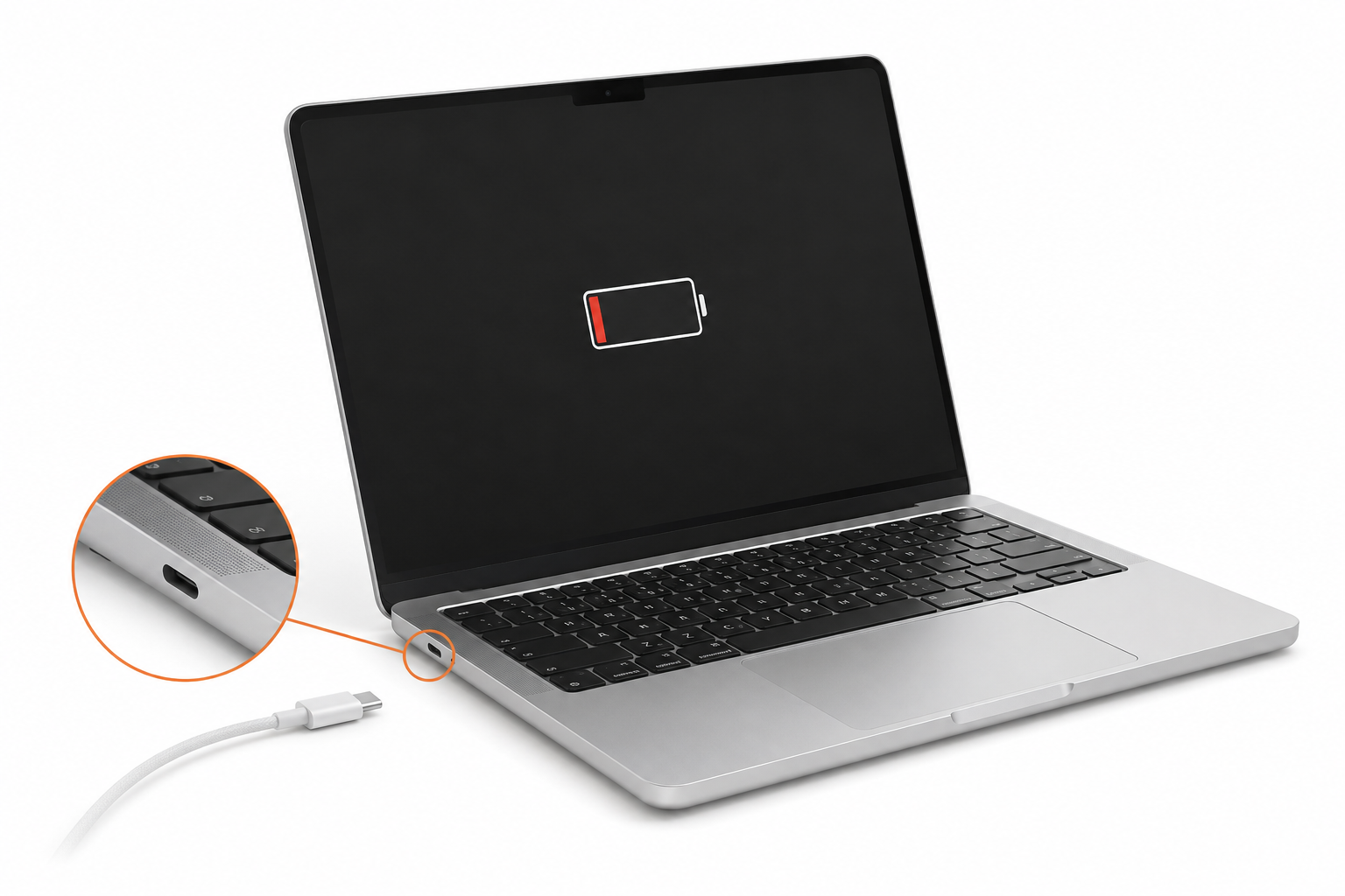 Не заряжается MacBook — что делать — иллюстрация неисправности