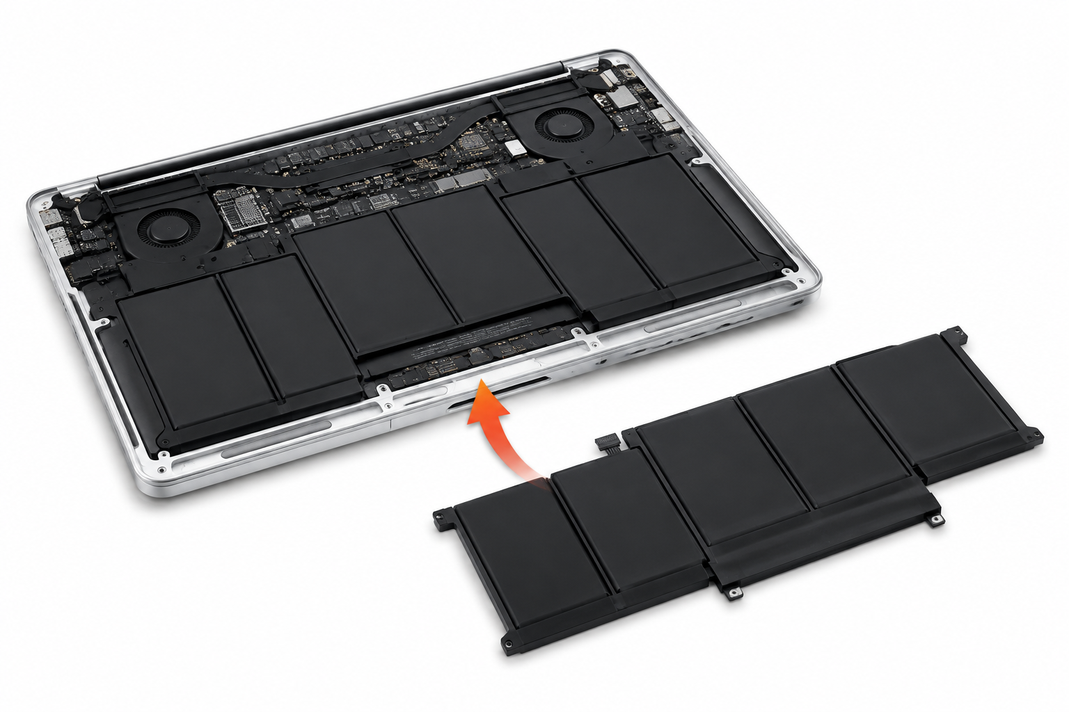 Замена аккумулятора MacBook — иллюстрация услуги