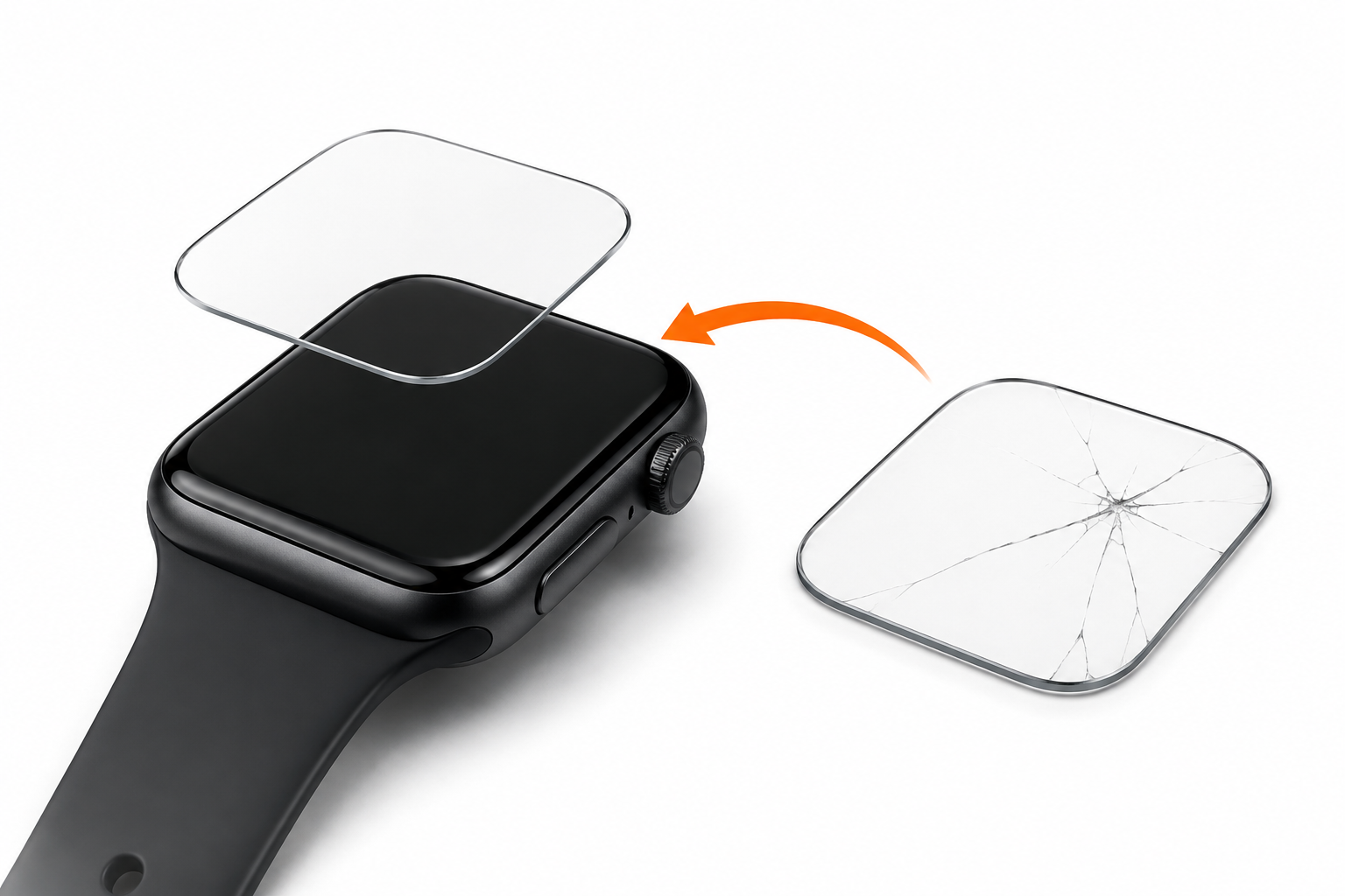 Замена стекла Apple Watch — иллюстрация услуги